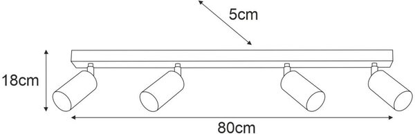Kaja Monti stropní světlo 4x10 W černá K-4554