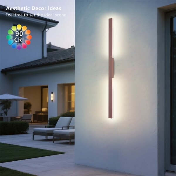 Brilagi - LED Venk. nást. svít. LUNA LED/24W/230V 3000K IP65 100 cm hnědá CRI 90