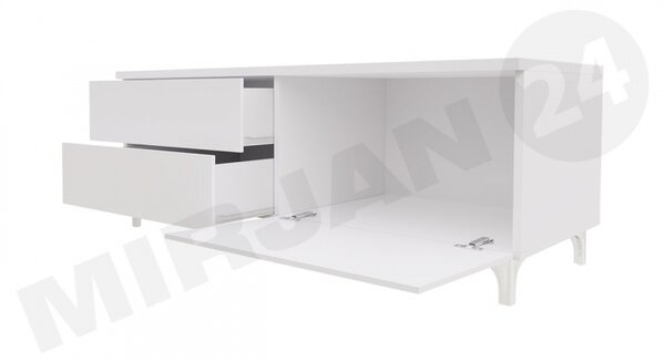 TV stolek Cleo XI-W P, Barva: bílý / šedý lesk 5902928369168