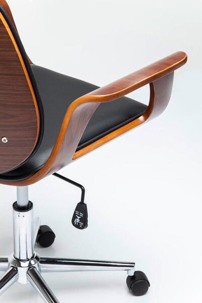 OTOČNÁ ŽIDLE, vzhled kůže, černá, barvy ořechu Kare-Design - Online Only kancelářské židle, Online Only