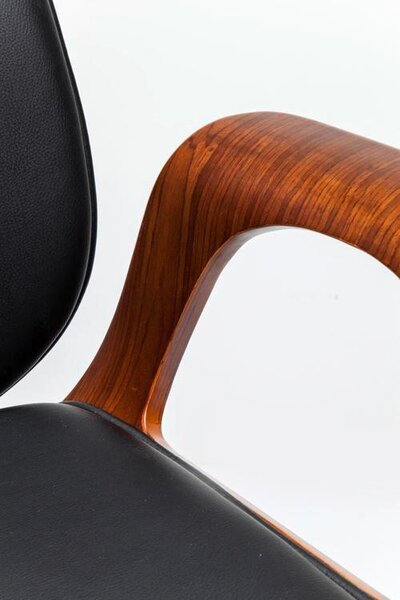 OTOČNÁ ŽIDLE, vzhled kůže, černá, barvy ořechu Kare-Design - Online Only kancelářské židle, Online Only