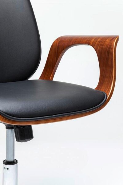 OTOČNÁ ŽIDLE, vzhled kůže, černá, barvy ořechu Kare-Design - Online Only kancelářské židle, Online Only