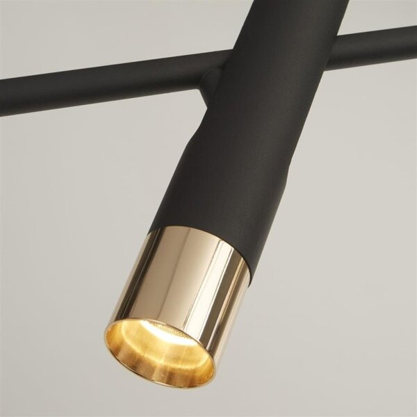 Searchlight EU31653-1BK Stolní reflektorová LED lampa CYLINDER zlato-černá