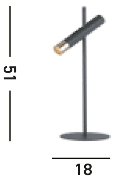 Searchlight EU31653-1BK Stolní reflektorová LED lampa CYLINDER zlato-černá