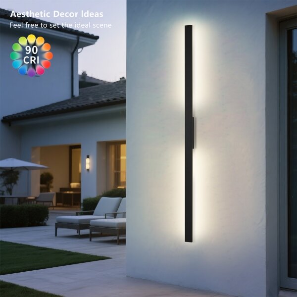 Brilagi - LED Venk. nást. svít. LUNA LED/30W/230V 4000K IP65 150 cm černá CRI 90