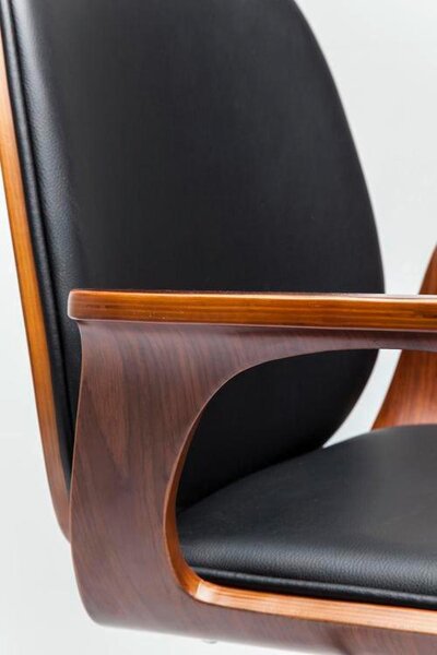 OTOČNÁ ŽIDLE, vzhled kůže, černá, barvy ořechu Kare-Design - Online Only kancelářské židle, Online Only