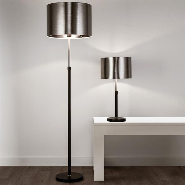 Searchlight EU3879BK Stojací lampa RACHEL černá & broušený CHROM