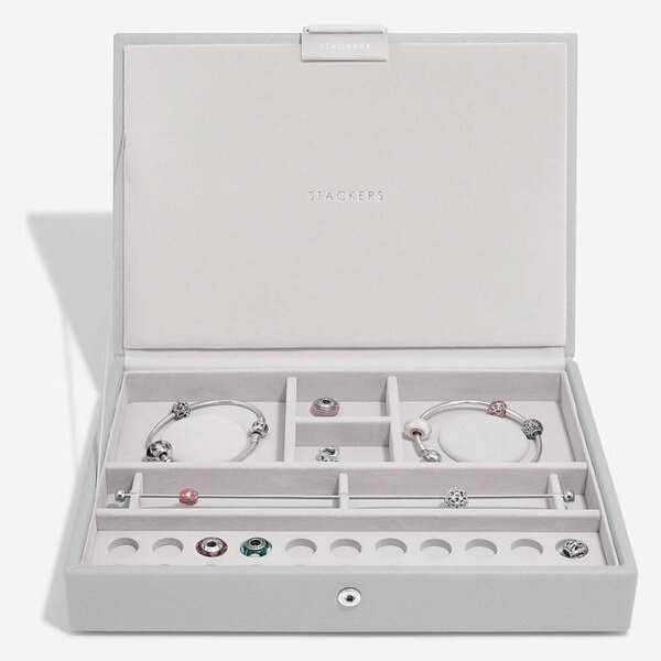 Stackers, Šperkovnice na šarmy Pebble Grey Classic Charm Jewellery Box Lid | šedá 74722