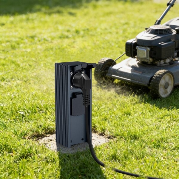 Brilagi - Venkovní zásuvkový sloupek PILLAR 2Z SCHUKO 230V IP44 antracit
