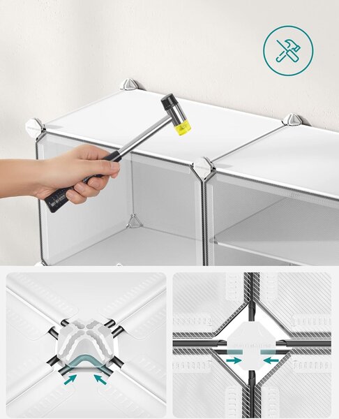 SONGMICS Modulární botník Lux s 10 dvířky čirý/bílý