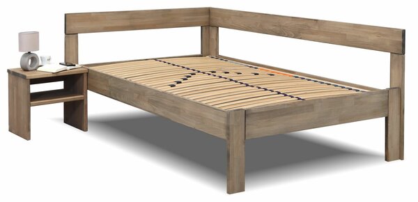 Rohová postel jednolůžko Tiffany 90x200, masiv buk, Pravá