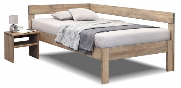 Rohová postel jednolůžko Tiffany 90x200, masiv buk, Pravá