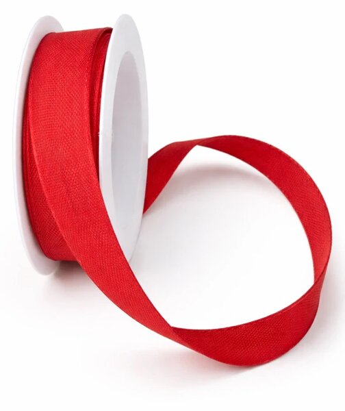 Stuha bavlněná CHANCE RED červená 15mm x 3,5m (4,30Kč/m)