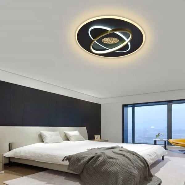 LED Stmívatelné stropní svítidlo LED/80W/230V černá + dálkové ovládání