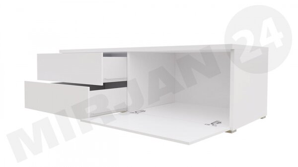 TV stolek Cleo XI P, Barva: bílá / bílý lesk 5902928369113
