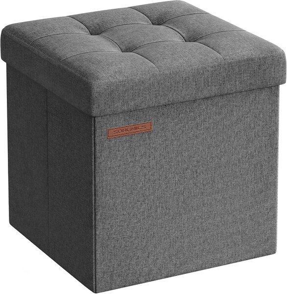 SONGMICS Taburet s úložným prostorem Nestro 30 cm šedý