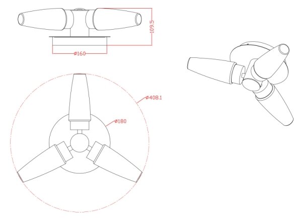 Globo 78160-3D - Bodové koupelnové svítidlo 3xE14/20W IP44