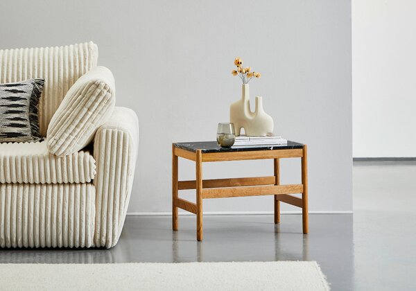 KONFERENČNÍ STOLEK, černá, dřevo, kámen, 60/40/42 cm MID.YOU - Konferenční stolky, Online Only