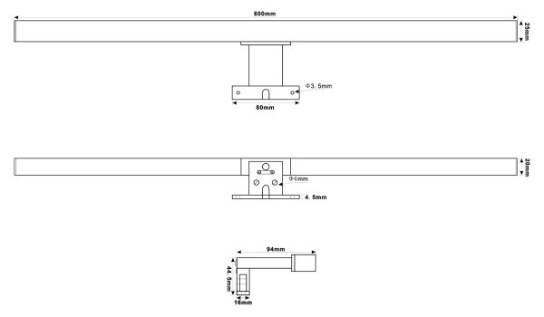 Top Light - LED Koupelnové osvětlení zrcadla OREGON LED/9W/230V 60 cm IP44