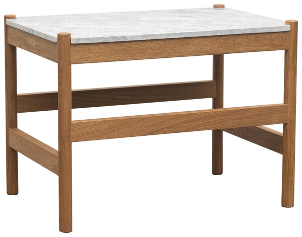 KONFERENČNÍ STOLEK, přírodní barvy, bílá, dřevo, kámen, 60/42/40 cm MID.YOU - Konferenční stolky, Online Only