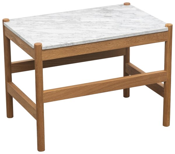 KONFERENČNÍ STOLEK, přírodní barvy, bílá, dřevo, kámen, 60/42/40 cm MID.YOU - Konferenční stolky, Online Only