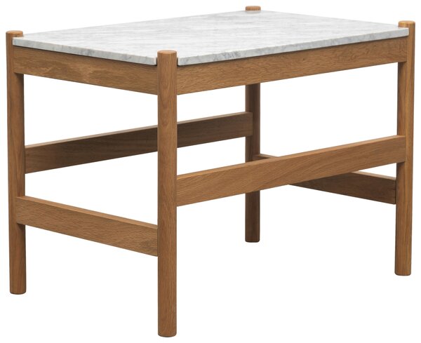 KONFERENČNÍ STOLEK, přírodní barvy, bílá, dřevo, kámen, 60/42/40 cm MID.YOU - Konferenční stolky, Online Only