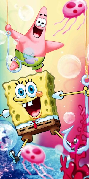 Dětská plážová osuška s motivem známé postavičky Sponge Boba. Rozměr osušky je 70x140 cm