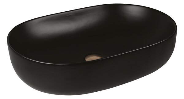 Oltens Hamnes umyvadlo 60.5x41.5 cm oválné na pult černá 40320300