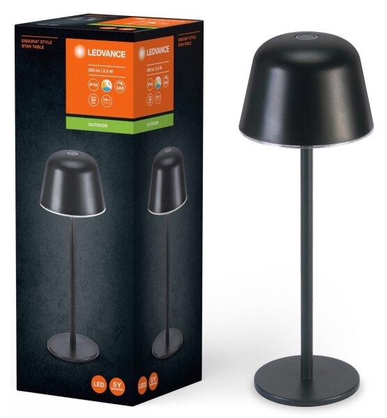 Ledvance - LED Stmívatelná venkovní nabíjecí lampa TABLE LED/2,5W/5V IP54 černá