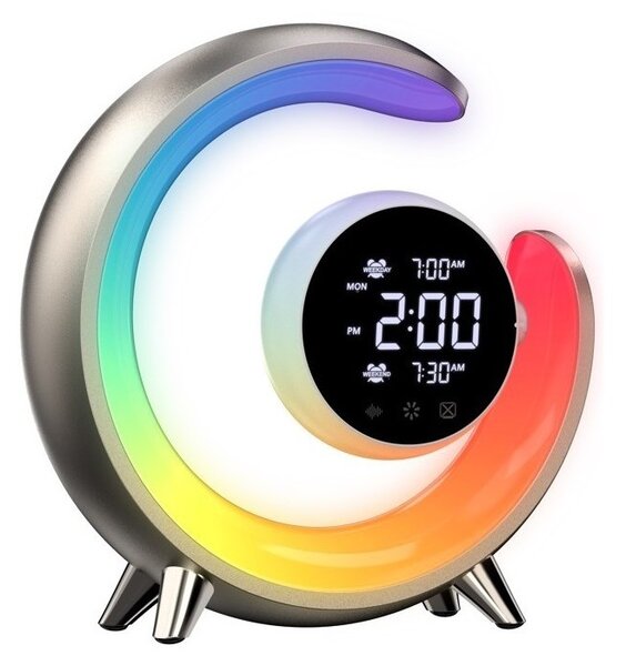 Immax 08981L- LED RGBW Stmívatelná stolní lampa s budíkem PEACOCK LED/20W/5V USB