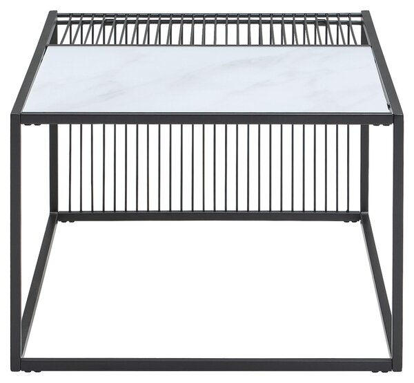 KONFERENČNÍ STOLEK, černá, bílá, kov, sklo, 90/60/40 cm Livetastic - Konferenční stolky, Online Only