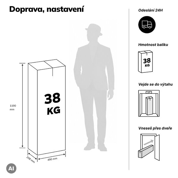 Kancelářský regál otevřený s tyčí na oblečení, do recepce a čekárny, kovový, šedý, 800x2200x400 mm: ARIEL