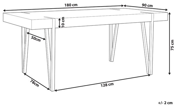 Jídelní stůl ADENA Hnědá 180 cm 90 cm