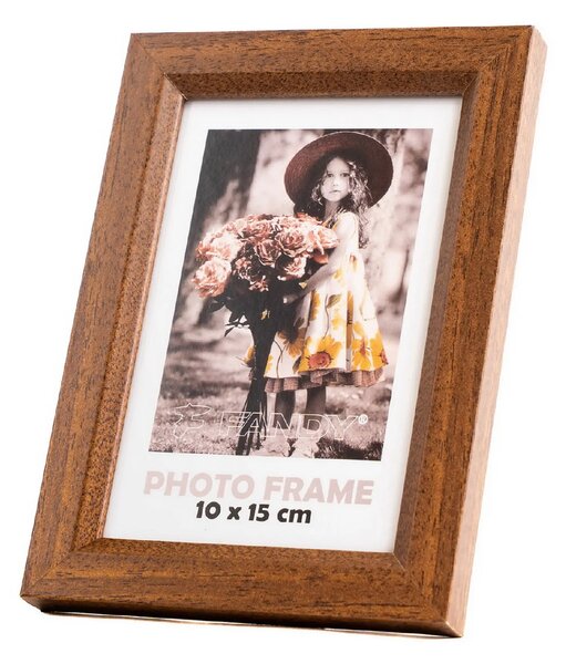 FANDY Dřevěný fotorámeček Bevel 10x15 3 tmavě hnědý