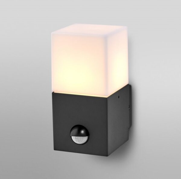 Ledvance - Venkovní nástěnné svítidlo se senzorem FIGO SQUARE 1xE27/20W/230V