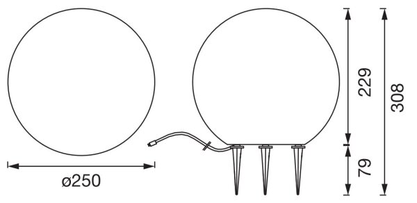 Ledvance - LED Venkovní lampa BALL LED/2W/12V IP44