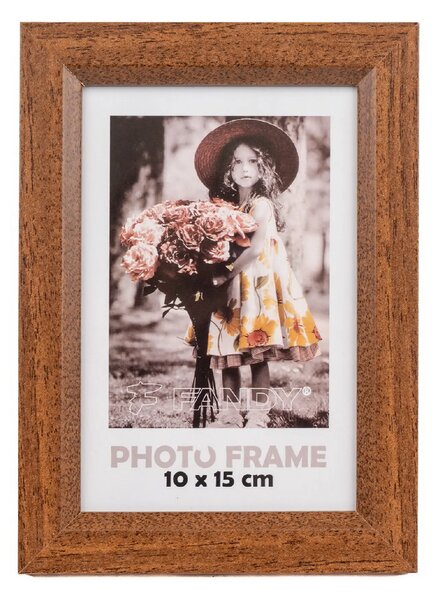 FANDY Dřevěný fotorámeček Bevel 10x15 3 tmavě hnědý