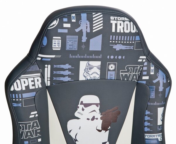 HERNÍ ŽIDLE, vzhled kůže, šedá, černá, bílá, světle modrá Star Wars - Online Only kancelářské židle, Online Only