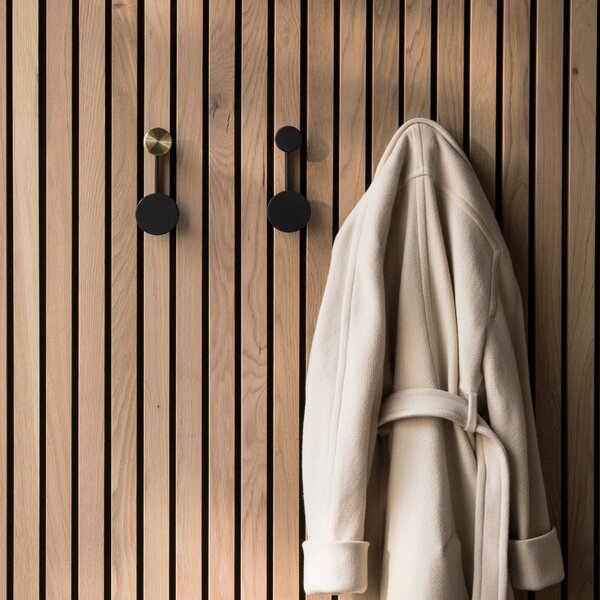 AUDO COPENHAGEN Nástěnný věšák Afteroom Small, Black/Brass