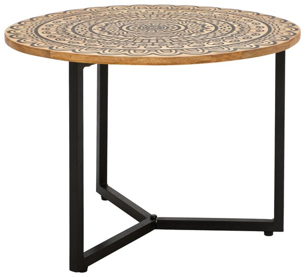 KONFERENČNÍ STOLEK, přírodní barvy, černá, dřevo, kov, 60/40/60 cm Livetastic, Online Only