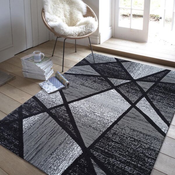 Makro Abra Moderní kusový koberec Soho 06 geometrický šedý Rozměr: 80x150 cm