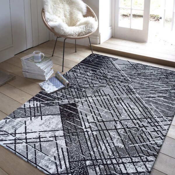 Makro Abra Moderní kusový koberec Soho 14 Geometrický šedý Rozměr: 120x170 cm