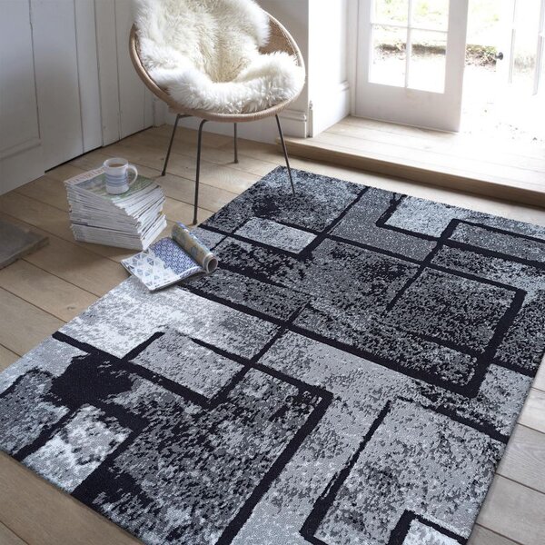 Makro Abra Moderní kusový koberec Soho 15 Geometrický šedý Rozměr: 120x170 cm