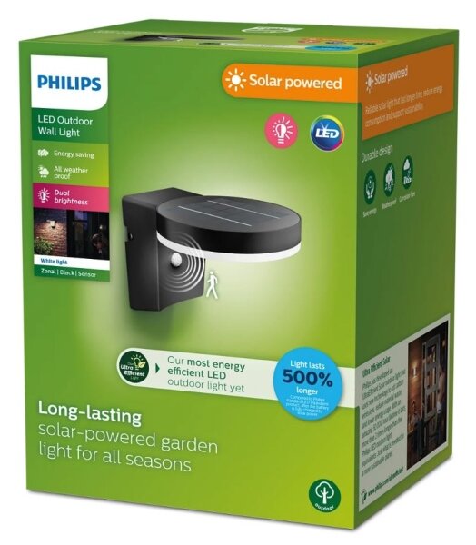 Philips - LED Solární nástěnné svítidlo se senzorem ZONAL LED/1,3W/3,7V IP44
