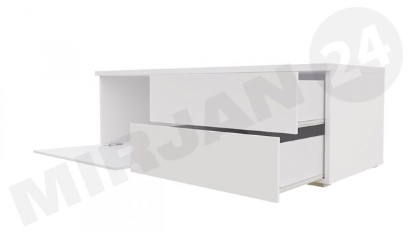 TV stolek Cleo XI L, Barva: bílá / bílý lesk 5902928369052