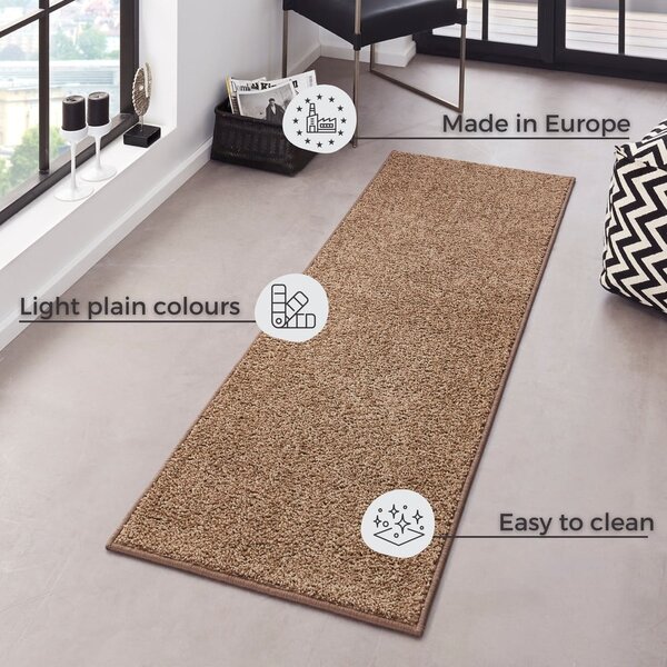 Hnědý běhoun Hanse Home Pure, 80 x 400 cm