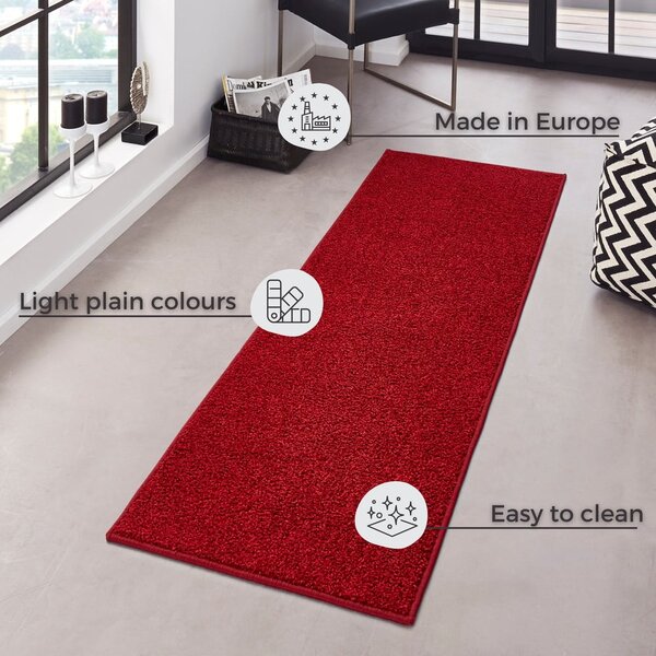 Červený běhoun Hanse Home Pure, 80 x 300 cm