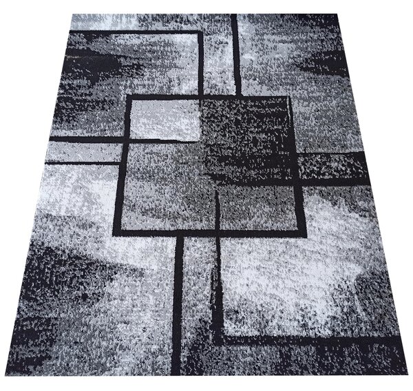 Makro Abra Moderní kusový koberec Soho 16 Geometrický šedý černý Rozměr: 120x170 cm