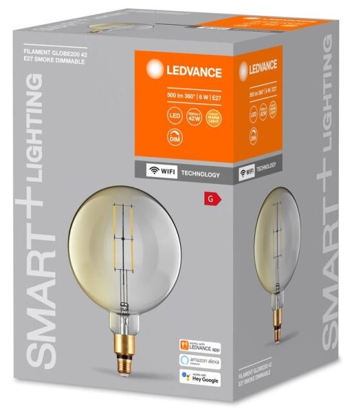 LED Stmívatelná žárovka SMART+ GLOBE G200 E27/6W/230V 2500K Wi-Fi - Ledvance