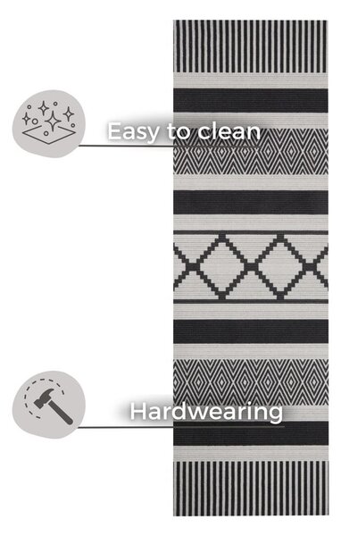 Černo-šedý běhoun Zala Living Cook & Clean Urban, 45 x 140 cm